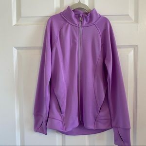 Girl’s All In Motion Jogger Sweatshirt Zip Up Size M Thumb Holes Lavender Purple